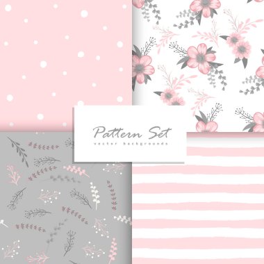 Romantik, pürüzsüz vektör deseni ayarlandı