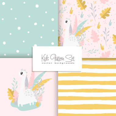 Kusursuz pembe dinozor desenli hayvan deseni çizimi