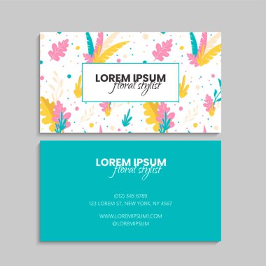 Kartvizitler el çizimi çiçek vektör çizimi