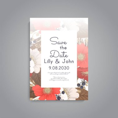 Çiçek sınır çizimi - kırmızı çerçeve çizimi