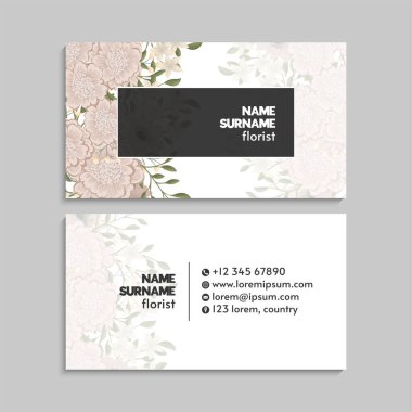 Çiçek kartvizitleri pembe çiçekler