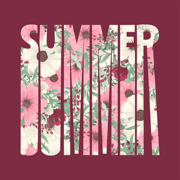 Vektorgrafik Das Wort Sommer Und Buchstaben — Stockvektor