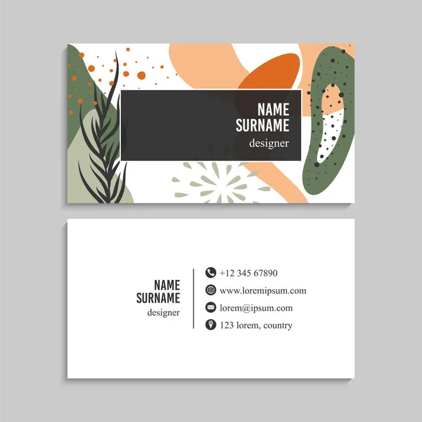 Business Card Set Vector Illustration Eps10 Abstract Template — Stock Vector