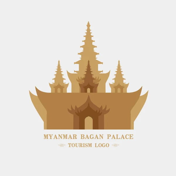 A burmai palace, Dél-Kelet Ázsia vektor anyag/Bagan — Stock Vector