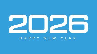 Cesur 2026 Mutlu Yıllar Mavi Arkaplan Kutlama SancağıName