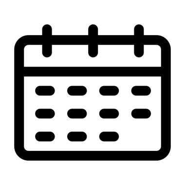 Zamanlama ve Planlama İçin Minimalist Siyah ve Beyaz Takvim Simgesi