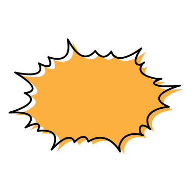 Tırtıklı konuşma balonu. Turuncu yıldız patlaması pencere etiketi