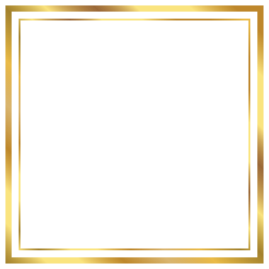 Şeffaf arkaplanda boş merkezli zarif altın çerçeve