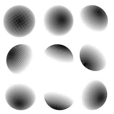 Soyut Küresel Nokta İllüzyon Şablonu