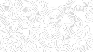 Beyaz Arkaplanda Hareketli Dalgalar Topografik Haritası