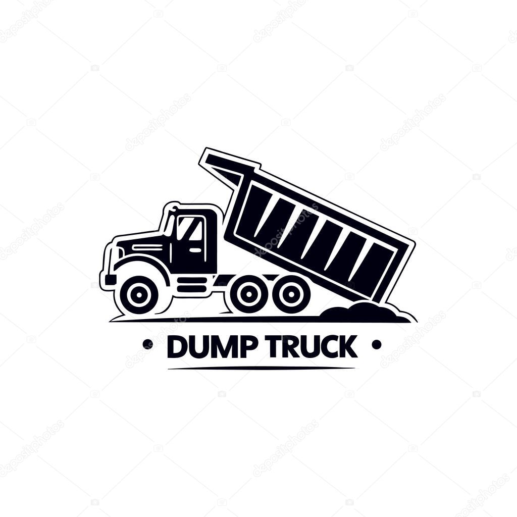 Dump Truck Logo  Construction and Heavy Equipment Symbol Design.