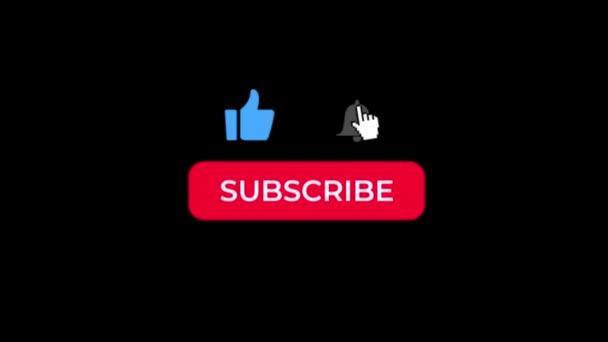 Animation of a Subscribe and Likes and Notification button for Youtube. Зеленый экран. — стоковое видео