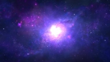 4k 3D Galaksi Bulutsusu 'na kusursuz döngü uzay uçuşu.