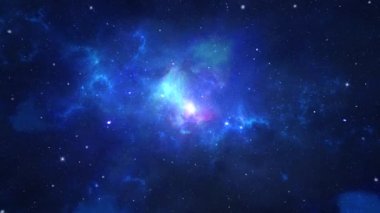 Bir süpernova patlamalarıyla uzayda yıldız alanlarında seyahat ederken 4K 3D döngü Yeni Hareket Arkaplanı.