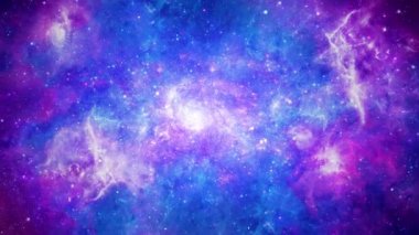 Evren boyunca uçmak Nebula Galaksisi, Yıldızlararası uzay yolculuğu, Kozmos döngüsü arka planında seyahat