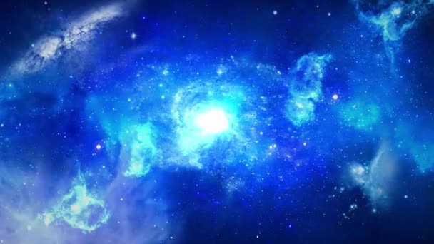 3D 4K Loop Animation Volo spaziale nel campo stellare. Volare attraverso nello spazio Galaxy Big Bang spazio. — Video Stock