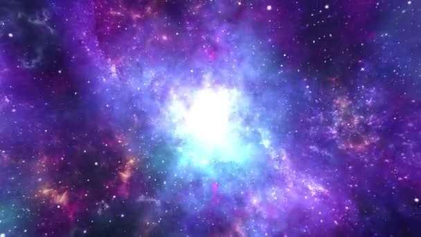 4L Loop Animation av flyger genom stjärnorna och Orion nebulosor Galaxy. — Stockvideo