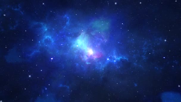 Viajando através de campos estelares no espaço como uma supernova explode luz 4K 3D Loop Animation New Motion Background. — Vídeo de Stock