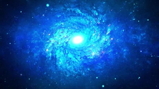 Galaxie Blue Rotation Fluid Konstan aliran partikel cairan Cam berkembang dari waktu ke waktu. — Stok Video