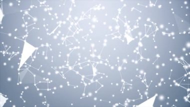 Plexus Noktası ve çizgileri olan Yumuşak Temiz beyaz parçacıkların Döngü Canlandırması.