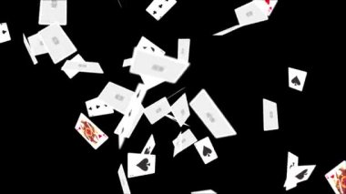 Kart Oynamak Uçan Döngü Alfa Kanalı Yavaş Çekim Canlandırması