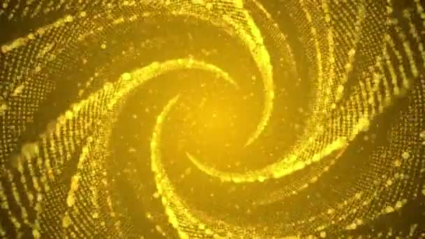 Astratto Loop movimento sfondo brillante particelle d'oro. Brillanti particelle scintillanti Bokeh. — Video Stock