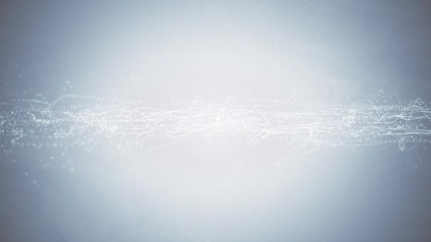 Αφηρημένη Καθαρή λευκή παραμορφωμένη γραμμές σωματιδίων συρμάτινα κύματα Βρόχο φόντο. — Αρχείο Βίντεο