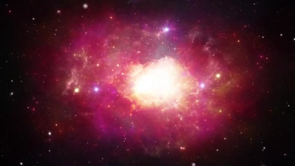 Galaxia de la nebulosa 4K en el espacio movimiento abstracto de la luz Fondo de bucle. — Vídeo de stock