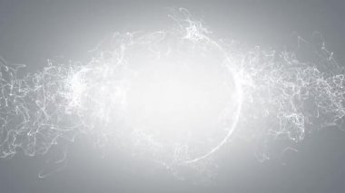 Gürültü parçacıkları, ışıldayan dalgalar, perdeler ve alanlarla dijital imza Yumuşak temiz döngü arkaplan