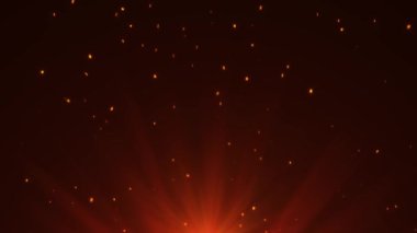 Yanan kırmızı kıvılcımlar gece gökyüzündeki büyük yangından yükseliyor Yeşil Ekran Arkaplanı.