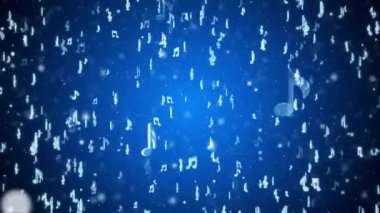 Müzik sembolleri notalar, hareketsiz döngü 3D animasyonunu yener