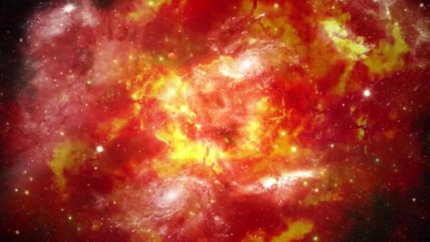 Nebulosa del tubo de la animación del lazo 4K y cámara estelar de la partícula que vuela a la fortuna ligera. — Vídeos de Stock