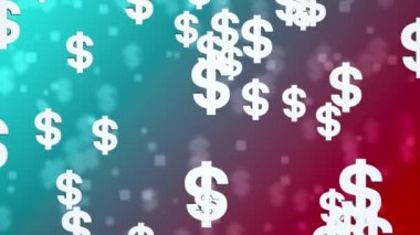 Düşen altın Amerikan Doları ile 3D görüntüleme, Döngü Rengi arkaplan Canlandırması para birimi