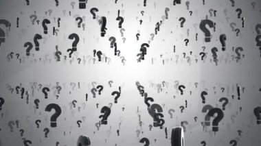 Soru işaretlerinin soyut canlandırması simge döngüsü Arkaplanı.