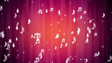 4K Müzik Sembolleri ve Notaları, Müzik ritmi etkinliğiniz için canlandırmaya hazır döngü, projeksiyon arkaplanı,