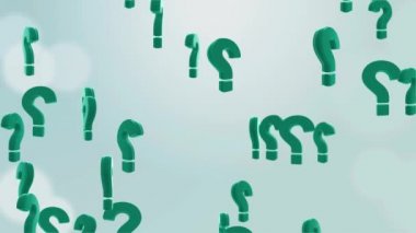 Bir sürü Soru İşareti Döngüsü Canlandırması Taşıma Arkaplanı Yeşil.