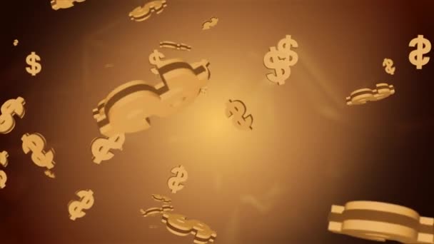 Queda de dólar americano moeda 4K 3D Loop Animação New Motion Background. — Vídeo de Stock