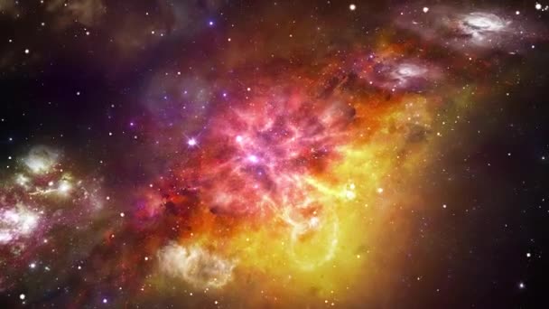 Flying In Orion Nebula 4K is bewegingsmateriaal voor wetenschappelijke films en filmische in de ruimte Loop achtergrond — Stockvideo