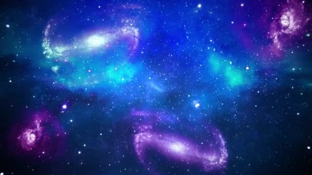 3D Flyga igenom i en rymdgalax i universum singularitet big bang rymdflygning in i ett stjärnfält Loop Animation. — Stockvideo
