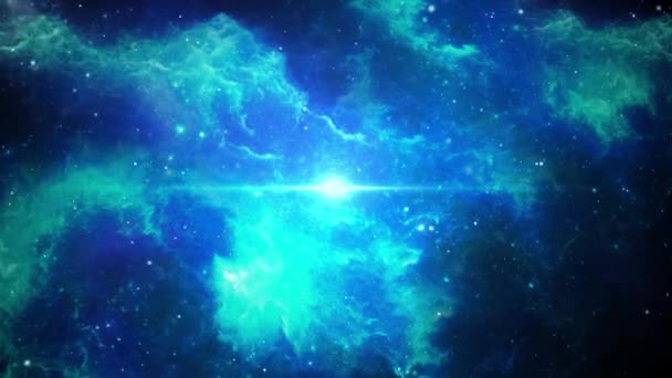 Сценарий вращения света Спиральная бесконечная галактика Центр путешествий в космосе Движущиеся звезды Туманность петля анимации. — стоковое видео