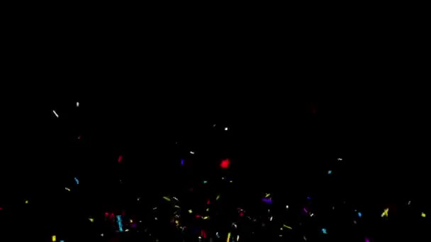 Animazione colorata Glitter coriandoli caduta Popper Explosion 4K Loop Animazione — Video Stock