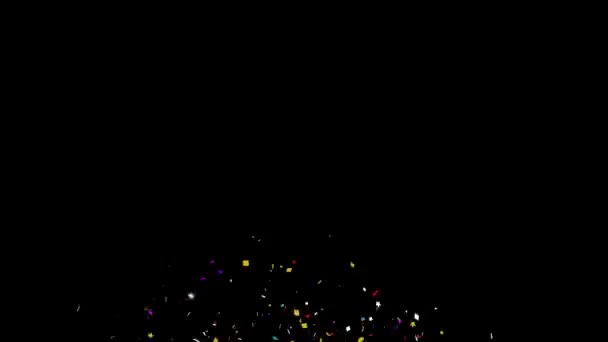 Colorful Confetti Particles Explosions Falling Animation — Stock Video