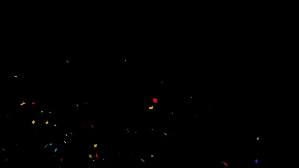 Colorful Confetti Particles Explosions Falling Animation — Stock Video