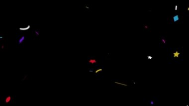 Renkli Konfeti Parçacıkları Patlamalar Düşen Animasyon