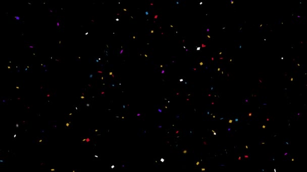 Partículas coloridas de Confetti Explosiones que caen Animación — Vídeos de Stock