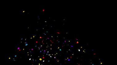 Renkli Konfeti Parçacıkları Patlamalar Düşen Animasyon