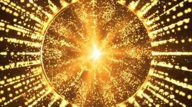 4K Koyu Altın Işık Çizgileri dijital Döngüsüz Döngüler arkaplanını dalgalandırır.