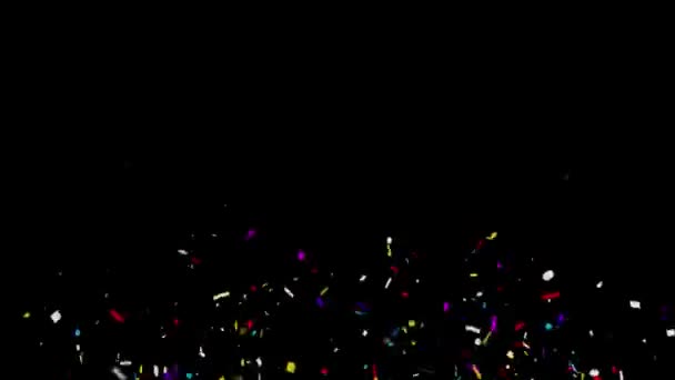 Κινούμενα σχέδια πολύχρωμα κομφετί Glitter πτώση Popper έκρηξη 4K Loop Animation — Αρχείο Βίντεο