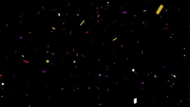 Colorido Confetti Partículas Explosões Queda Animação — Vídeo de Stock