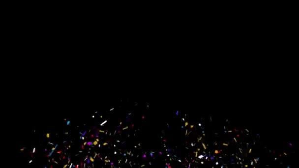 Кольорові частини "Confetti Particles" вибухають з анімації — стокове відео
